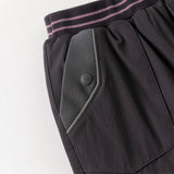 Dave&Bella Toddler Boys Casual Purple/Dark Grey Loose Padded Pants
