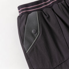 Dave&Bella Toddler Boys Casual Purple/Dark Grey Loose Padded Pants