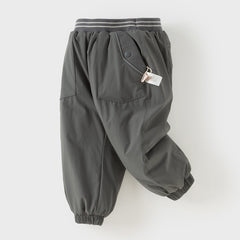 Dave&Bella Toddler Boys Casual Purple/Dark Grey Loose Padded Pants