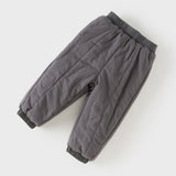 Dave&Bella Toddler Boys Casual Purple/Dark Grey Loose Padded Pants