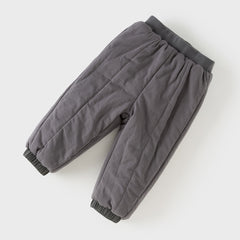 Dave&Bella Toddler Boys Casual Purple/Dark Grey Loose Padded Pants