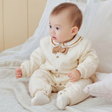 Dave&Bella Baby Boys Apricot Indoor Long Sleeve Padded Rompers