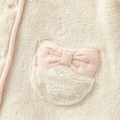 Dave&Bella Baby Girls Winter Adorable Beige Doll Collar Soft Warm One-pieces Romper