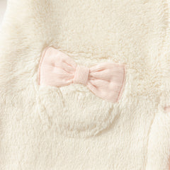 Dave&Bella Baby Girls Winter Adorable Beige Doll Collar Soft Warm One-pieces Romper