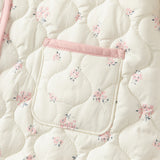 Dave&Bella Baby Girls Sweet Beige Floral Print Doll Collar Warm Padded Rompers