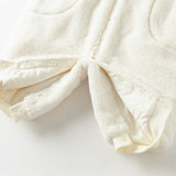 Dave&Bella Baby Girls Rabbit-style Cozy Beige Hooded One-pieces Romper