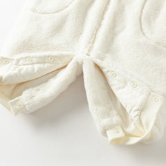 Dave&Bella Baby Girls Autumn Rabbit-style Cozy Beige Hooded One-pieces Romper