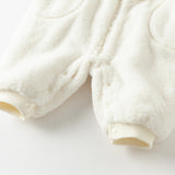 Dave&Bella Baby Girls Rabbit-style Cozy Beige Hooded One-pieces Romper