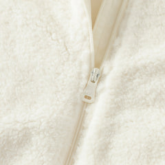 Dave&Bella Baby Girls Autumn Rabbit-style Cozy Beige Hooded One-pieces Romper