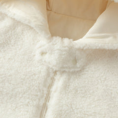 Dave&Bella Baby Girls Autumn Rabbit-style Cozy Beige Hooded One-pieces Romper