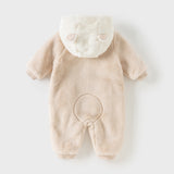 Dave&Bella Baby Girls/Boys Winter Casual Hooded Warm Plush One-Pieces Romper