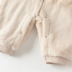 Dave&Bella Baby Girls/Boys Winter Casual Hooded Warm Plush One-Pieces Romper