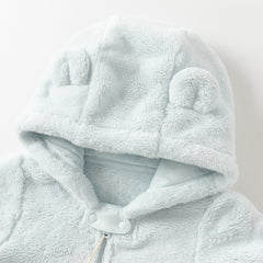 Dave&Bella Newborn Girls/Boys Winter Soft Plush-lined Hooded Baby One-Pieces Romper