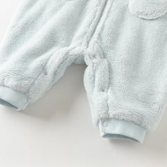 Dave&Bella Newborn Girls/Boys Winter Soft Plush-lined Hooded Baby One-Pieces Romper