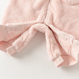 Dave&Bella Newborn Girls/Boys Soft Plush-lined Hooded Baby One-Pieces Romper