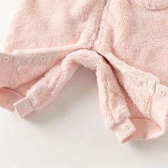 Dave&Bella Newborn Girls/Boys Winter Soft Plush-lined Hooded Baby One-Pieces Romper