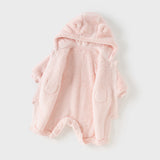 Dave&Bella Newborn Girls/Boys Soft Plush-lined Hooded Baby One-Pieces Romper