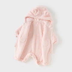 Dave&Bella Newborn Girls/Boys Winter Soft Plush-lined Hooded Baby One-Pieces Romper