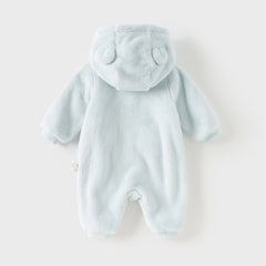 Dave&Bella Newborn Girls/Boys Winter Soft Plush-lined Hooded Baby One-Pieces Romper
