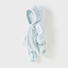 Dave&Bella Newborn Girls/Boys Winter Soft Plush-lined Hooded Baby One-Pieces Romper