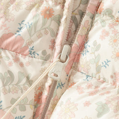 Dave&Bella Toddler Girls Winter Adorable Pink Floral Outwear Paddes Hooded Coats