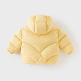 Dave&Bella Toddler Girls Winter Charming Yellow Outwear Cozy Hooded Down Coats