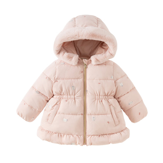 Dave&Bella Toddler Girls Winter Cute Pink Warm Windproof Padded Hooded Coats