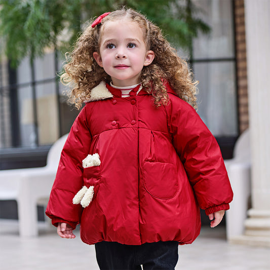 Dave&Bella Toddler Girls Winter Versatile Outwear Waterproof Warm Down Coats
