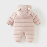 Dave&Bella Baby Girls/Boys Winter Festival Red/Pink Outwear Hooded Down Rompers