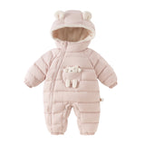 Dave&Bella Baby Girls/Boys Winter Festival Red/Pink Outwear Hooded Down Rompers