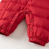 Dave&Bella Baby Girls/Boys Winter Festival Red/Pink Outwear Hooded Down Rompers