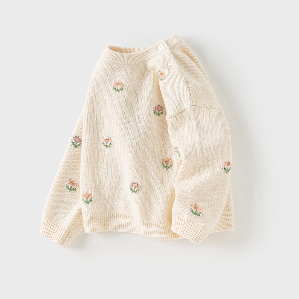 Dave&Bella Toddler Girls Sweet Apricot Soft Sweaters Tops