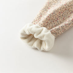 Dave&Bella Toddler Girls Charming Khaki Floral Print A-line Princess Dress(wallet bag)