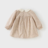 Dave&Bella Toddler Girls Charming Khaki Floral Print A-line Princess Dress(wallet bag)