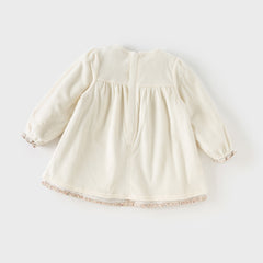 Dave&Bella Toddler Girls Charming Khaki Floral Print A-line Princess Dress(wallet bag)