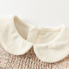 Dave&Bella Toddler Girls Charming Khaki Floral Print A-line Princess Dress(wallet bag)