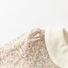 Dave&Bella Toddler Girls Charming Khaki Floral Print A-line Princess Dress(wallet bag)