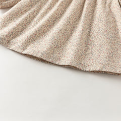 Dave&Bella Toddler Girls Charming Khaki Floral Print A-line Princess Dress(wallet bag)