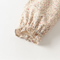 Dave&Bella Toddler Girls Charming Khaki Floral Print A-line Princess Dress(wallet bag)