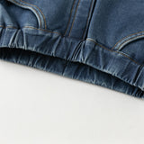Dave&Bella Toddler Girls Sweet Denim Blue Plush-lined Straight-leg Jeans Pants