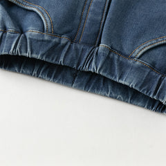 Dave&Bella Toddler Girls Winter Sweet Denim Blue Plush-lined Straight-leg Jeans Pants