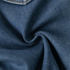 Dave&Bella Toddler Girls Winter Sweet Denim Blue Plush-lined Straight-leg Jeans Pants