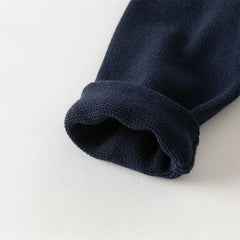Dave&Bella Toddler Girls Navy Blue Lace Turtle Comfortable Sweaters Tops