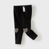 Dave&Bella Toddler Girls Breathable Cotton Soft Plush-lined Straight-leg Leggings