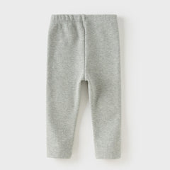Dave&Bella Toddler Girls Breathbale Cotton Soft Plush-lined Straight-leg Leggings Pants