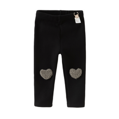 Dave&Bella Toddler Girls Breathbale Cotton Soft Plush-lined Straight-leg Leggings Pants