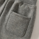 Dave&Bella Toddler Boys Outdoor Grey Warm Padded Drawstring Loose Sweatpants