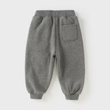 Dave&Bella Toddler Boys Outdoor Grey Warm Padded Drawstring Loose Sweatpants