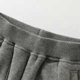 Dave&Bella Toddler Boys Outdoor Grey Warm Padded Drawstring Loose Sweatpants