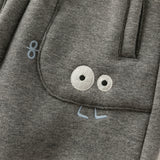 Dave&Bella Toddler Boys Outdoor Grey Warm Padded Drawstring Loose Sweatpants